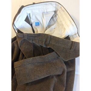 Corduroy Pants Men 52/R Pleated Cuffed Thick brown Feller Austria Old Money